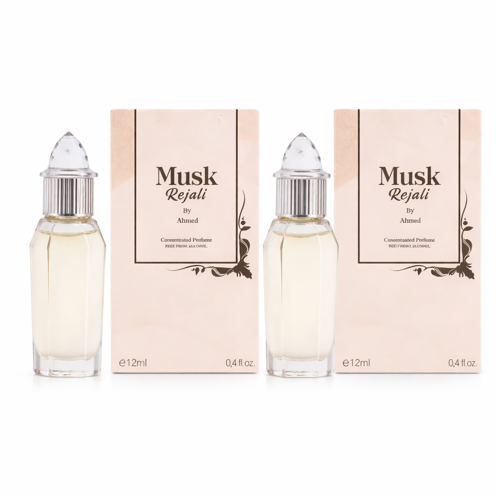 Ahmed Al Maghribi Musk Rejali 12ML (2 PCS Combo) – Alcohol Free Long Lasting Attar UAE