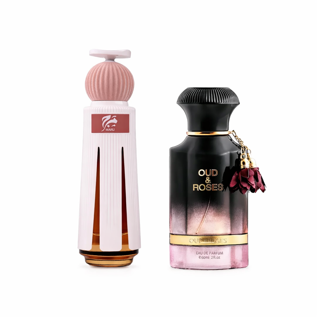 Ahmed Al Maghribi Marj + Oud & Roses Combo – Luxury Long Lasting Perfume Set UAE