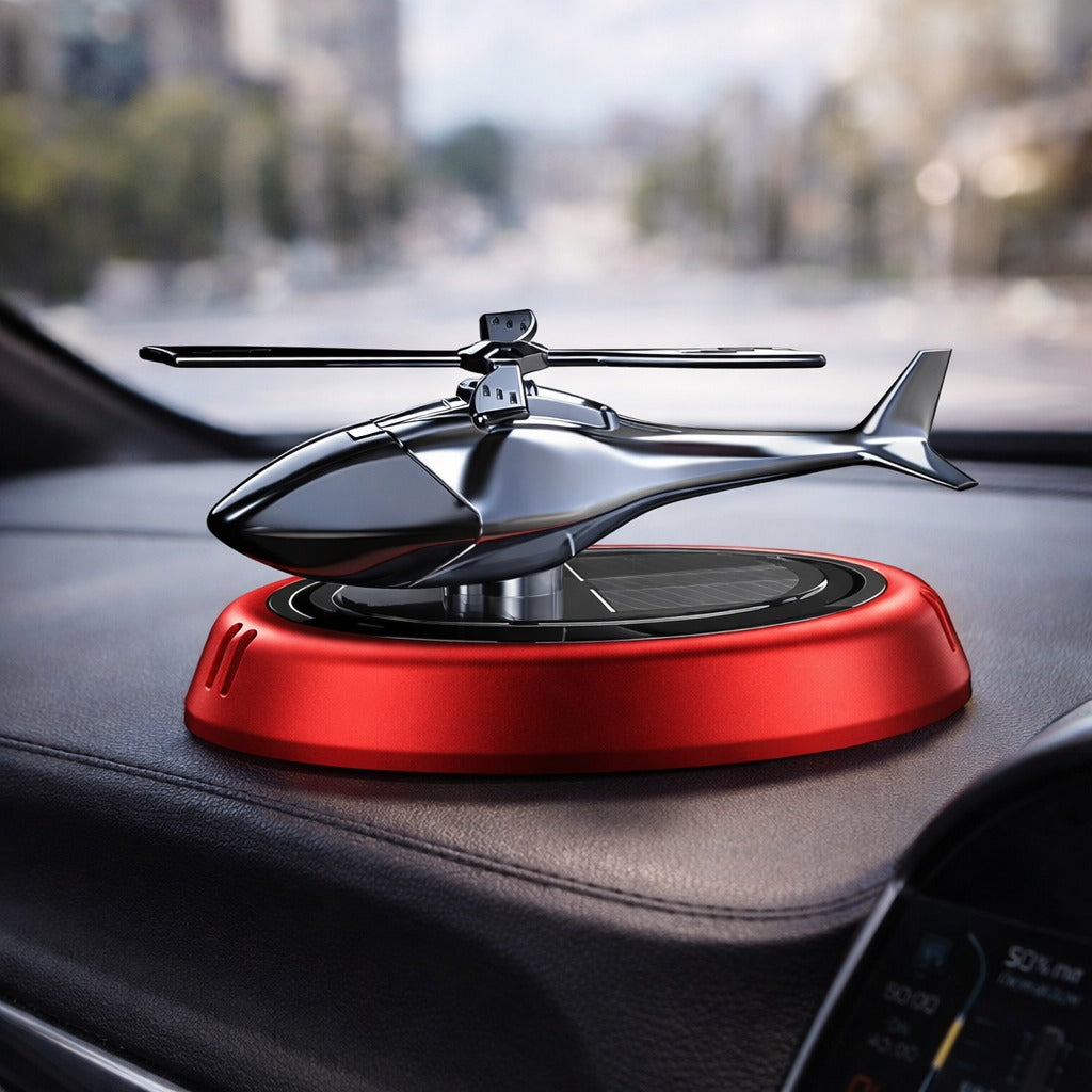 Solar Rotating Helicopter Car Dashboard Ornament – Luxury Decorative Display Model