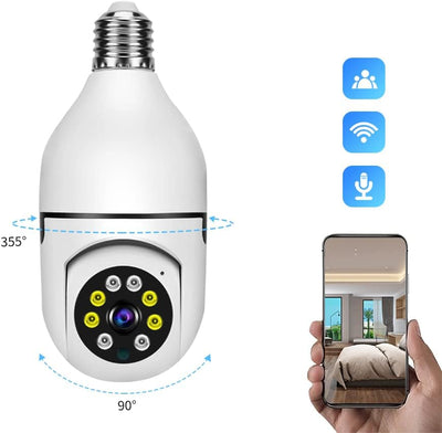 360° WiFi Smart Bulb Camera – Wireless CCTV Security Camera with Night Vision & Mobile App Control UAE