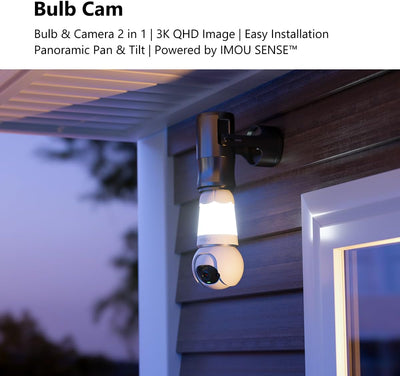 Imou 3MP Bulb Security Camera 360° WiFi Smart CCTV – Night Vision, Mobile App Control UAE