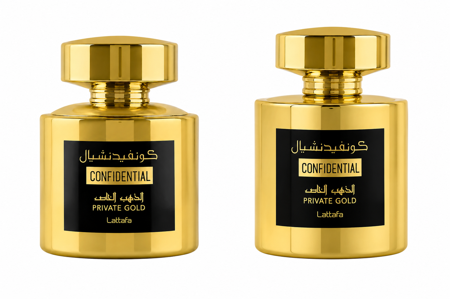 Lattafa Confidential Private Gold Eau De Parfum 100ml – 2 Pieces Combo | Premium Luxury Arabian Fragrance