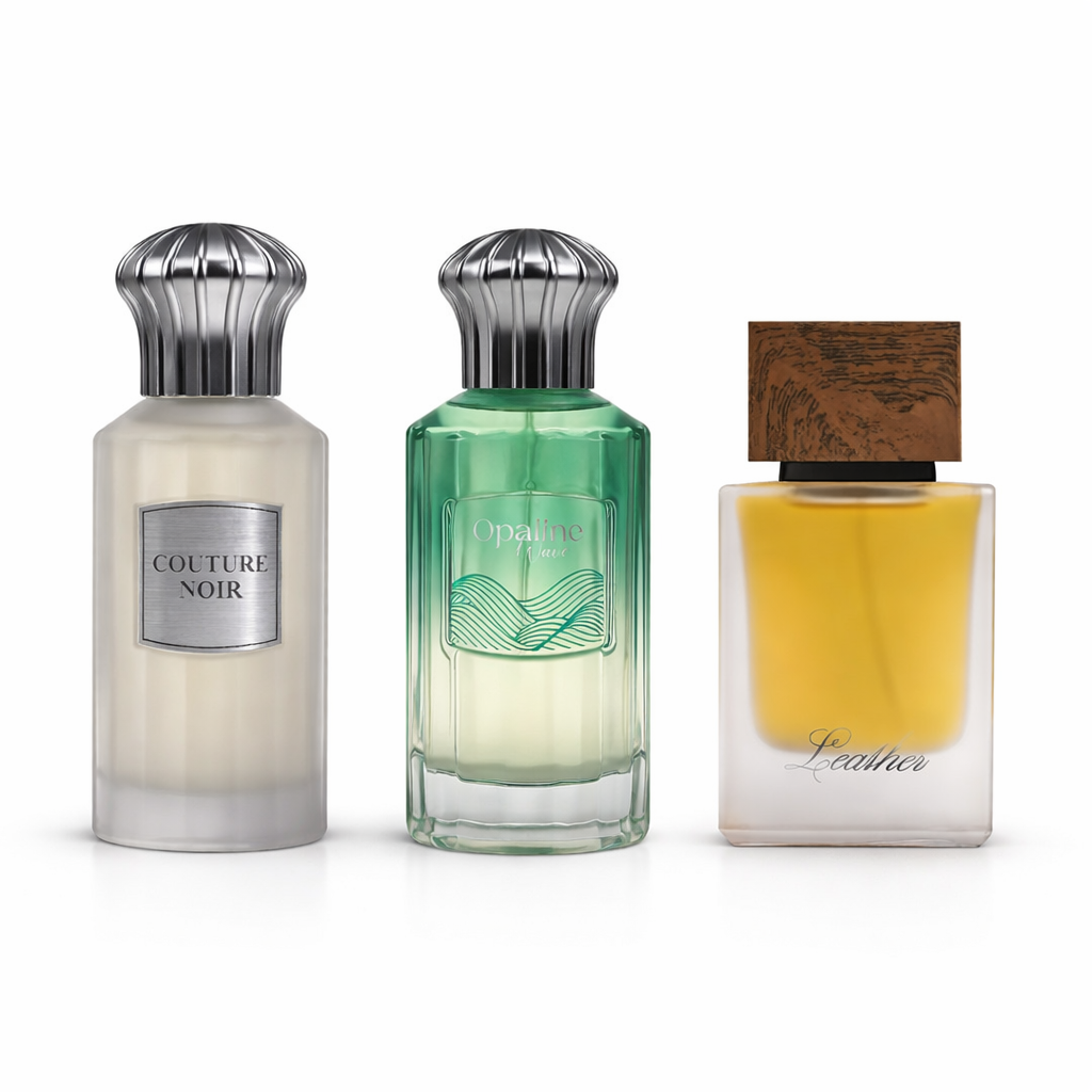 Ahmed Al Maghribi Perfume Combo Set – Couture Noir, Opaline & Leather Premium Fragrance UAE