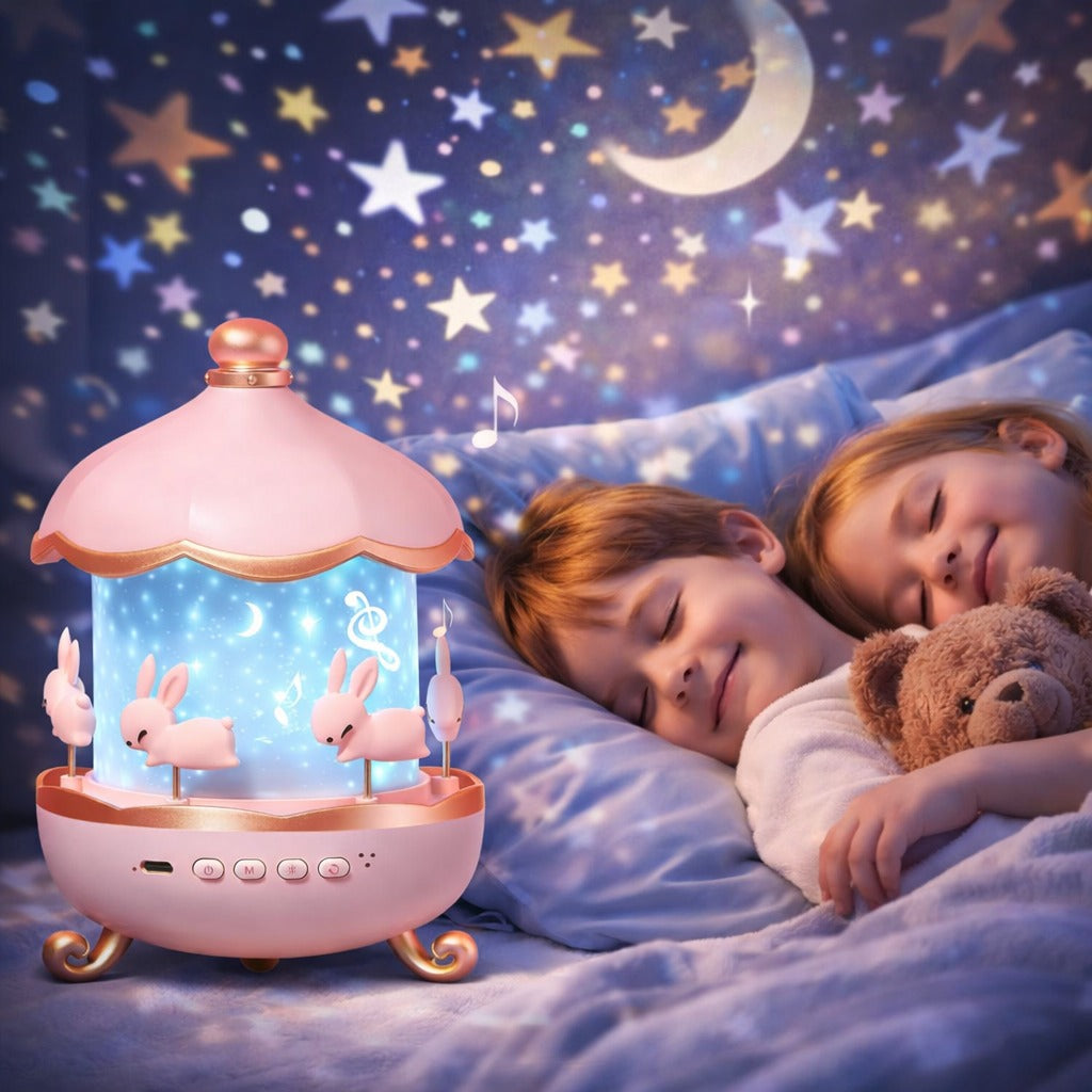 Starry Sky Rotating Projector Night Light with Music – Kids Bedroom Galaxy Lamp